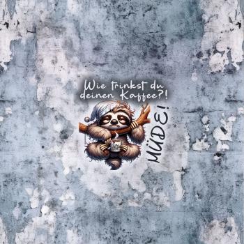 Set "Wie trinkst du deinen Kaffee? MÜDE!" - Kunstleder Taschenpanel